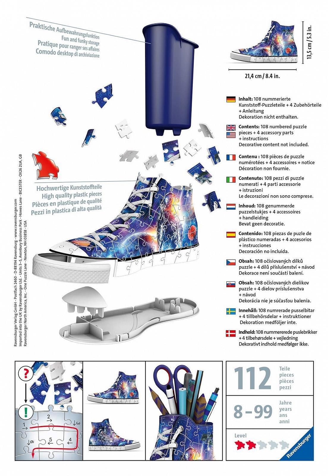 3D-пазл Ravensburger 11251 Кросівка Астронавти в космосі органайзер для ручок 108 елементів від 8 років, фото №5