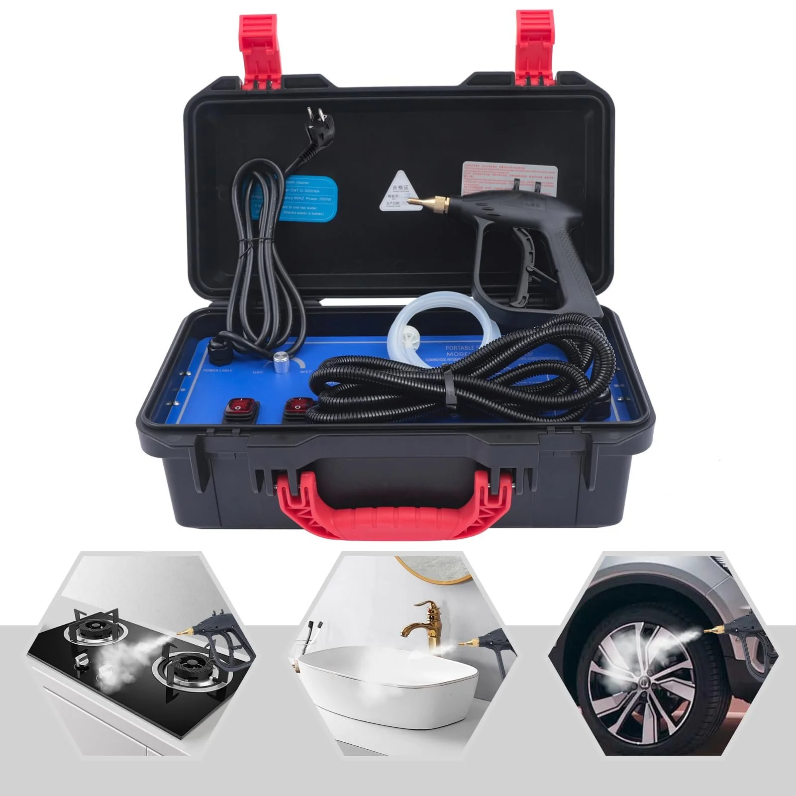 Пароочисник електричний 3000 W 220 V 2 режими 100-130°C 3-5 бар з пістолетом-розпилювачем, фото №8