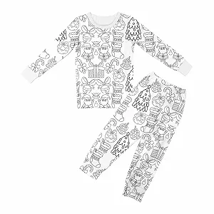 Детский флисовый пижамный набор Мягкая удобная одежда Мультяшный узор Пушистый флис Пушистая пижама Пушистый пижамный набор Термобрюки и терморубашка 2 предмета Пижама для мальчиков и девочек - Фото 1