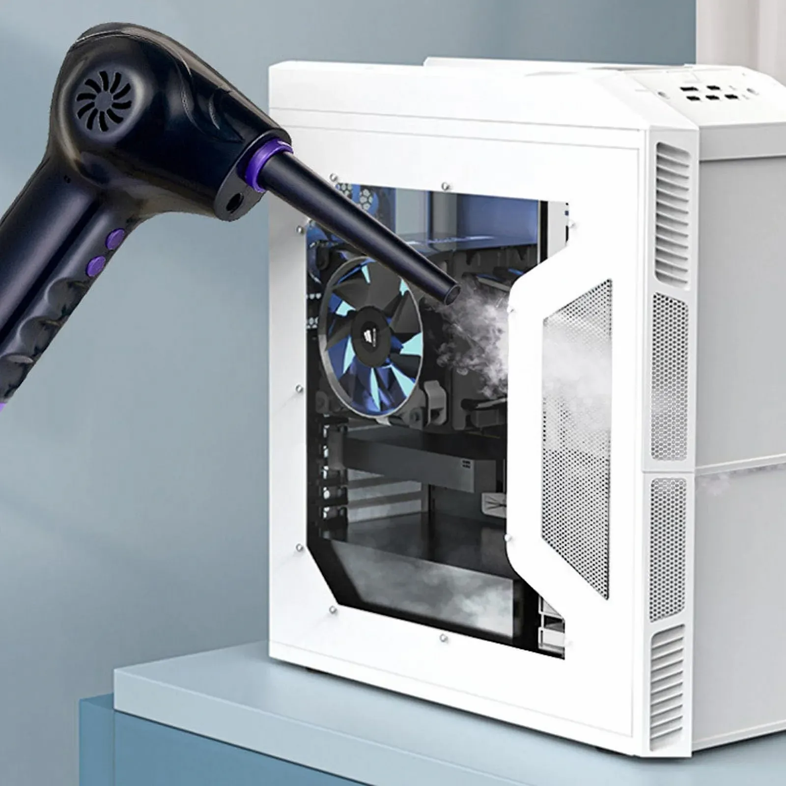 Электрическая воздуходувка Sorandy 60000 RPM 2 скорости с подсветкой и 5 насадками, фото №2