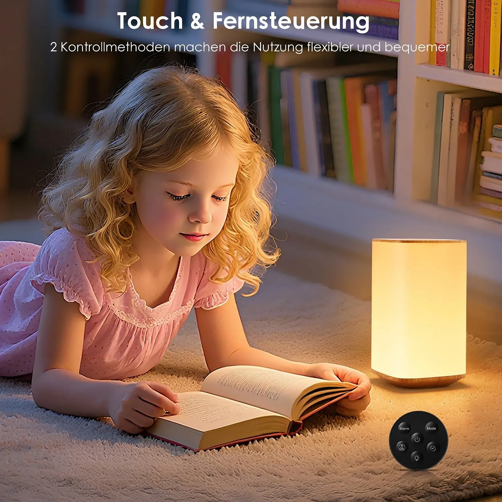 Приліжкова лампа Сенсорна Димер RGB 256 кольорів Акумулятор 3000 мАг Пульт ДК Таймер, фото №3