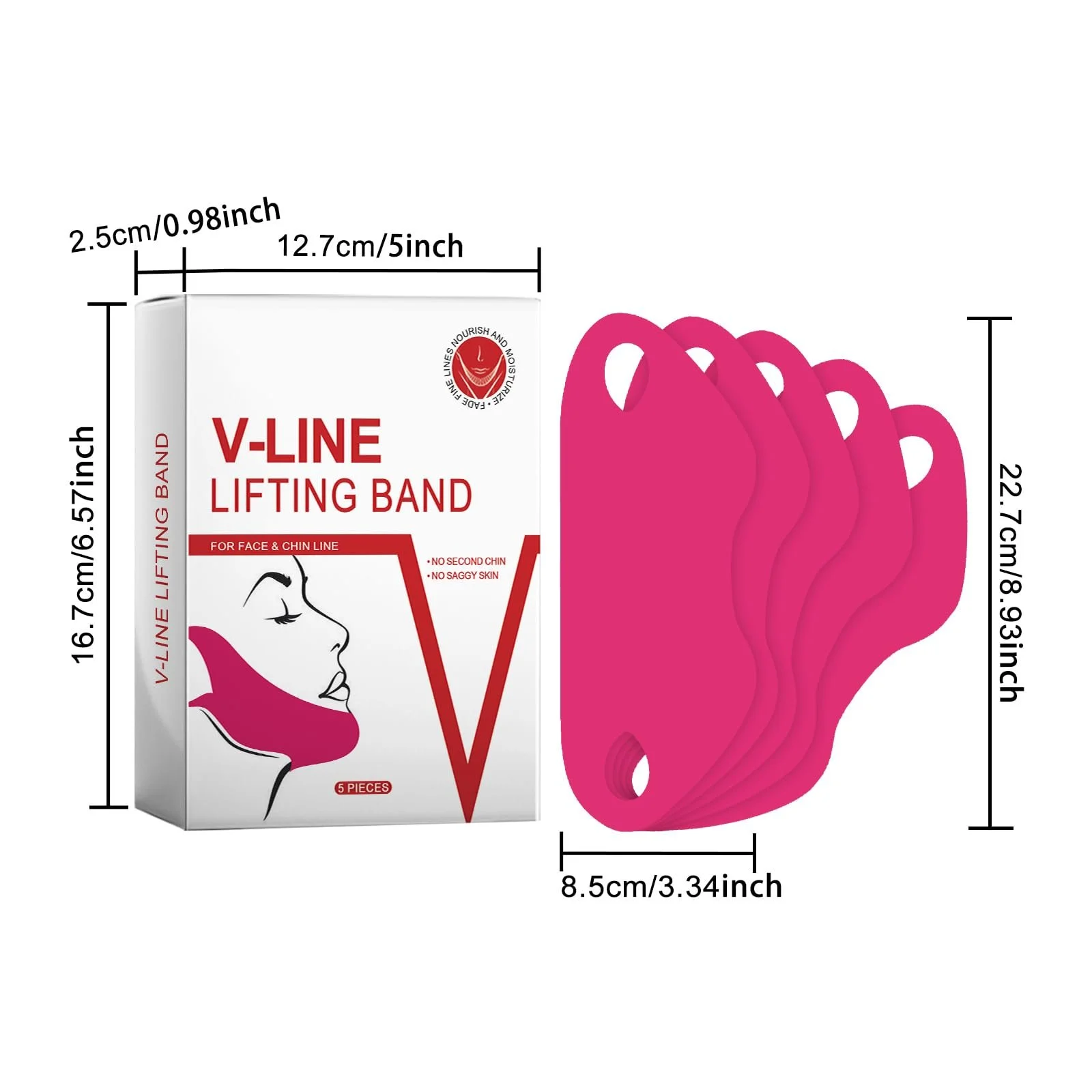 Маска для подтяжки V-зоны для подбородка (5 шт.), фото №3