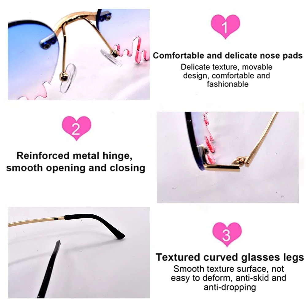 Солнцезащитные очки Сердце Miotlsy 2 шт, Двухцветные, Цветовой микс, фото №3