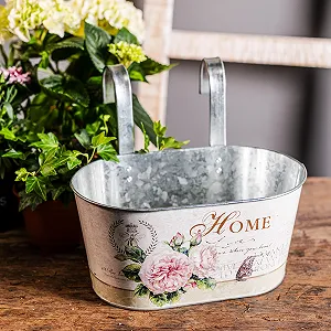 Підвісний горщик DARO DEKO Металевий з 2 ручками 23 см x 11 см (Гвоздика, 1 шт. в упаковці) synthetic.ua - Фото 1