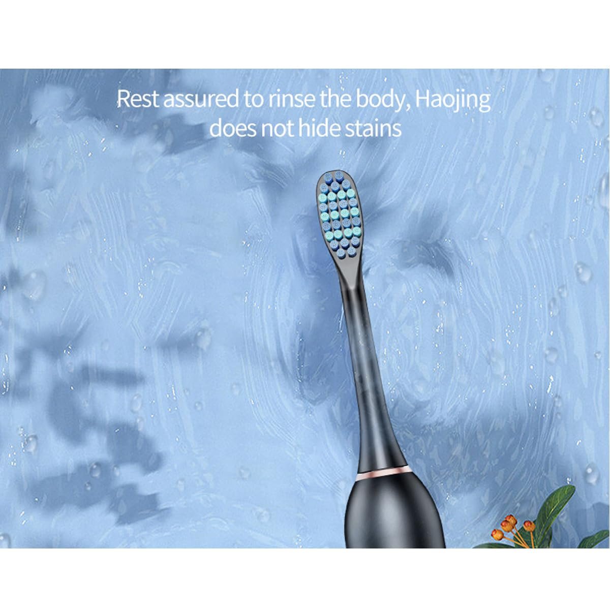 Електрична зубна щітка Звукова USB акумуляторна 6 режимів IPX7 Чорна, фото №5