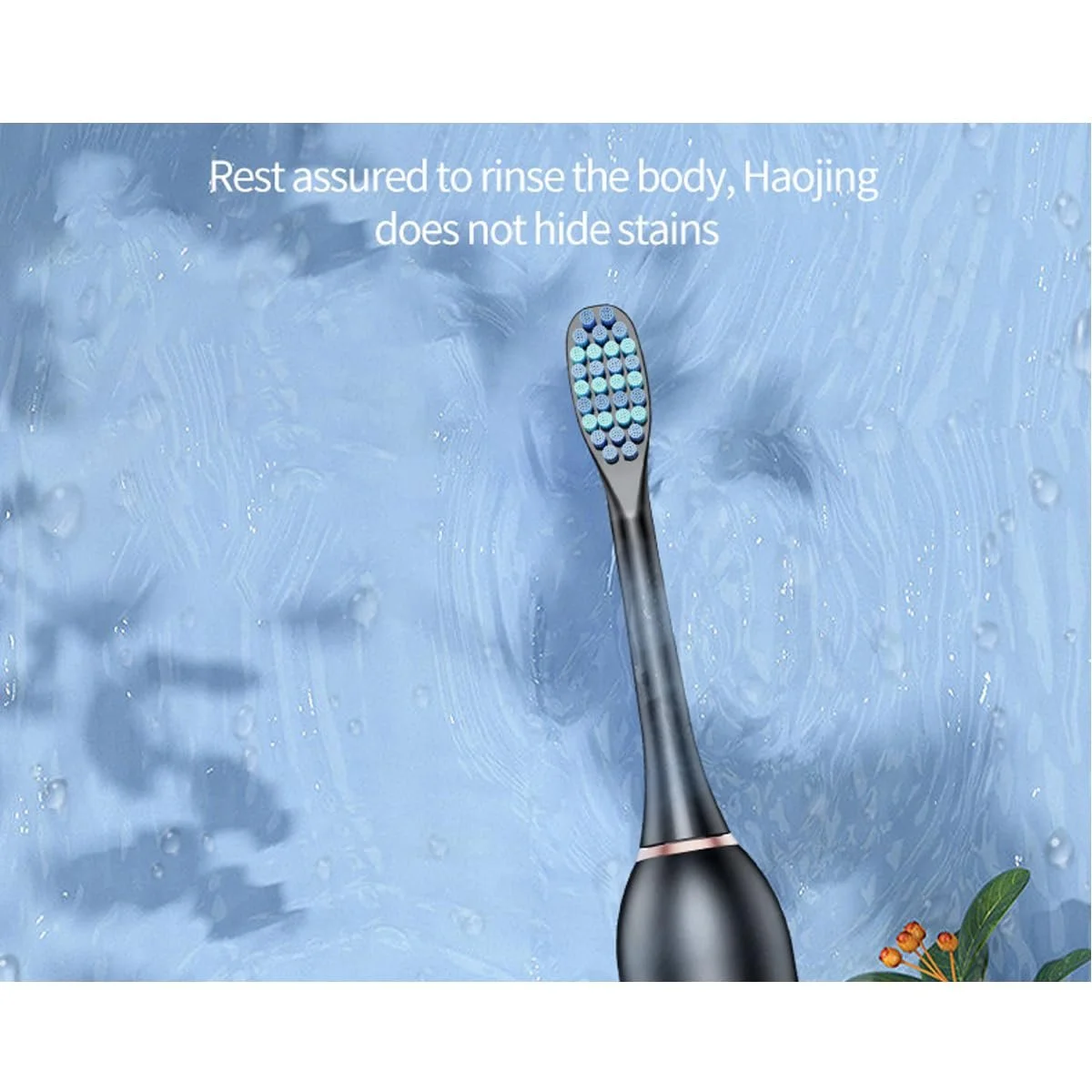 Электрическая зубная щетка Звуковая USB аккумуляторная 6 режимов IPX7 Черная, фото №5