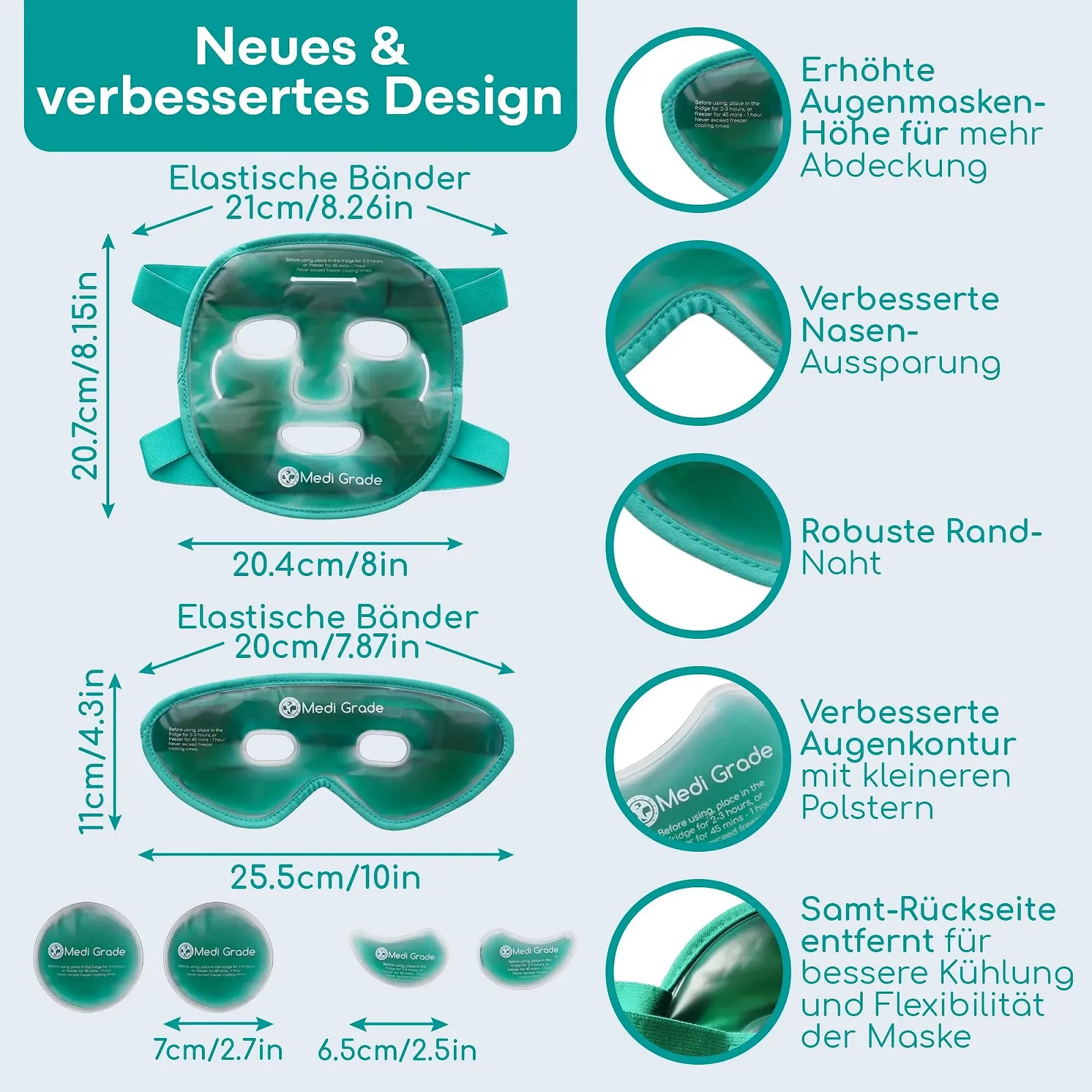 Охлаждающая Маска Medi Grade для Лица и Охлаждающие Пады для Глаз с Гелевой Технологией, для Глаз, для Удаления Темных Кругов, Уменьшает Отёчность, с Холодильной Сумкой, фото №2 Охлаждающая Маска Medi Grade для Лица и Охлаждающие Пады для Глаз с Гелевой Технологией, для Глаз, для Удаления Темных Кругов, Уменьшает Отёчность, с Холодильной Сумкой, фото №2