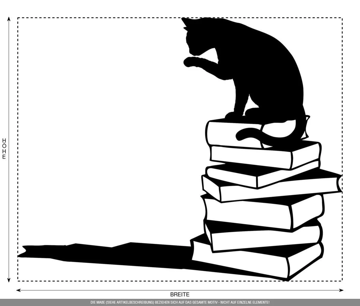 Наклейка на стіну Clickan Dprint Cat On Books Adhesive Vinyl PVC, фото №3 Наклейка на стіну Clickan Dprint Cat On Books Adhesive Vinyl PVC, фото №3