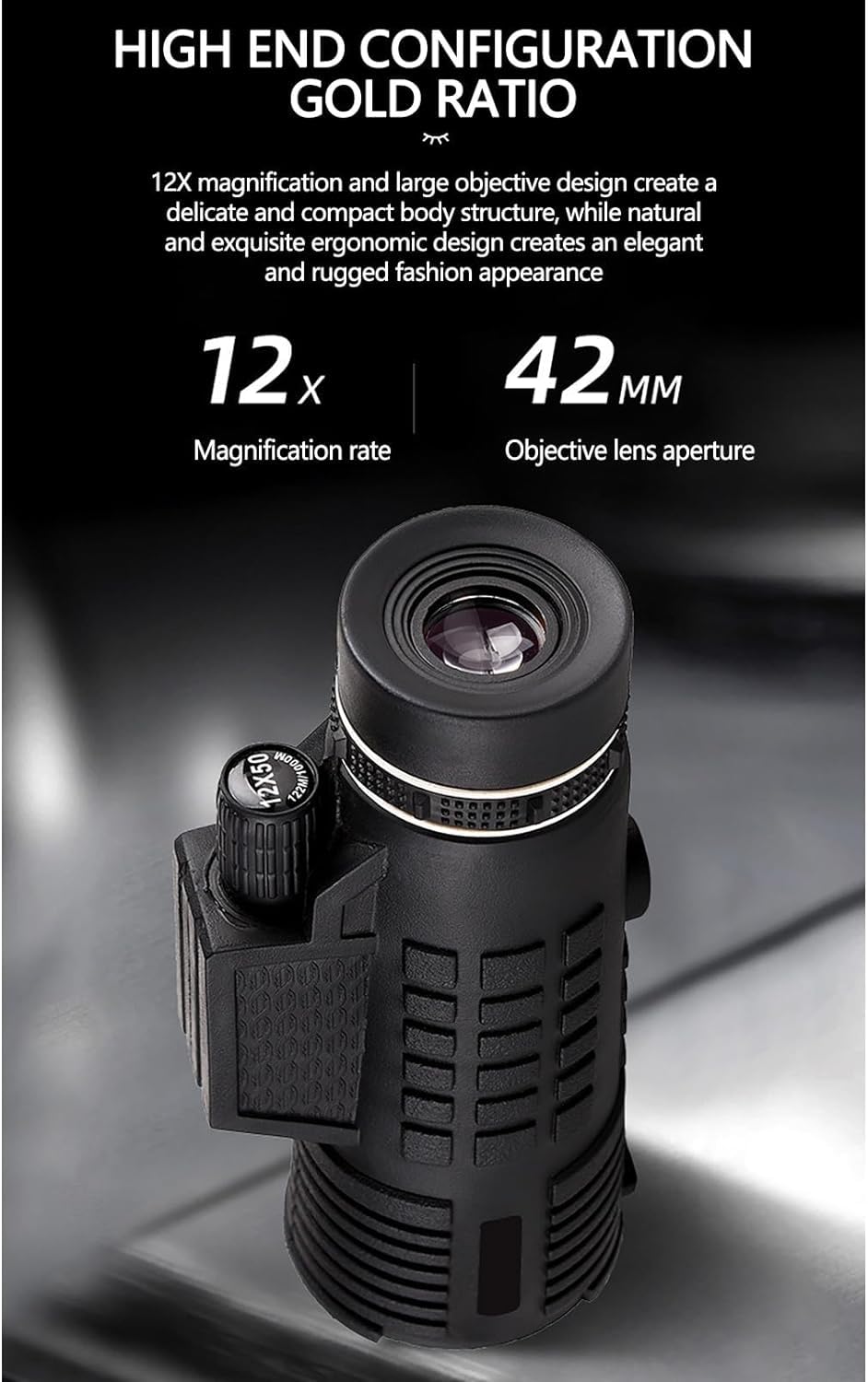 Телескоп Monocular 12x50 HD с адаптером для смартфона, улучшенный штатив, высокая производительность, с четким видением при слабом освещении для взрослых, оборудование для наблюдения за птицами и охоты, фото №3