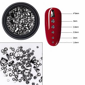 Стрази для нігтів DIY Стрази Плоска задня глазур з коробкою для зберігання Трапецієподібні synthetic.ua - Фото 1