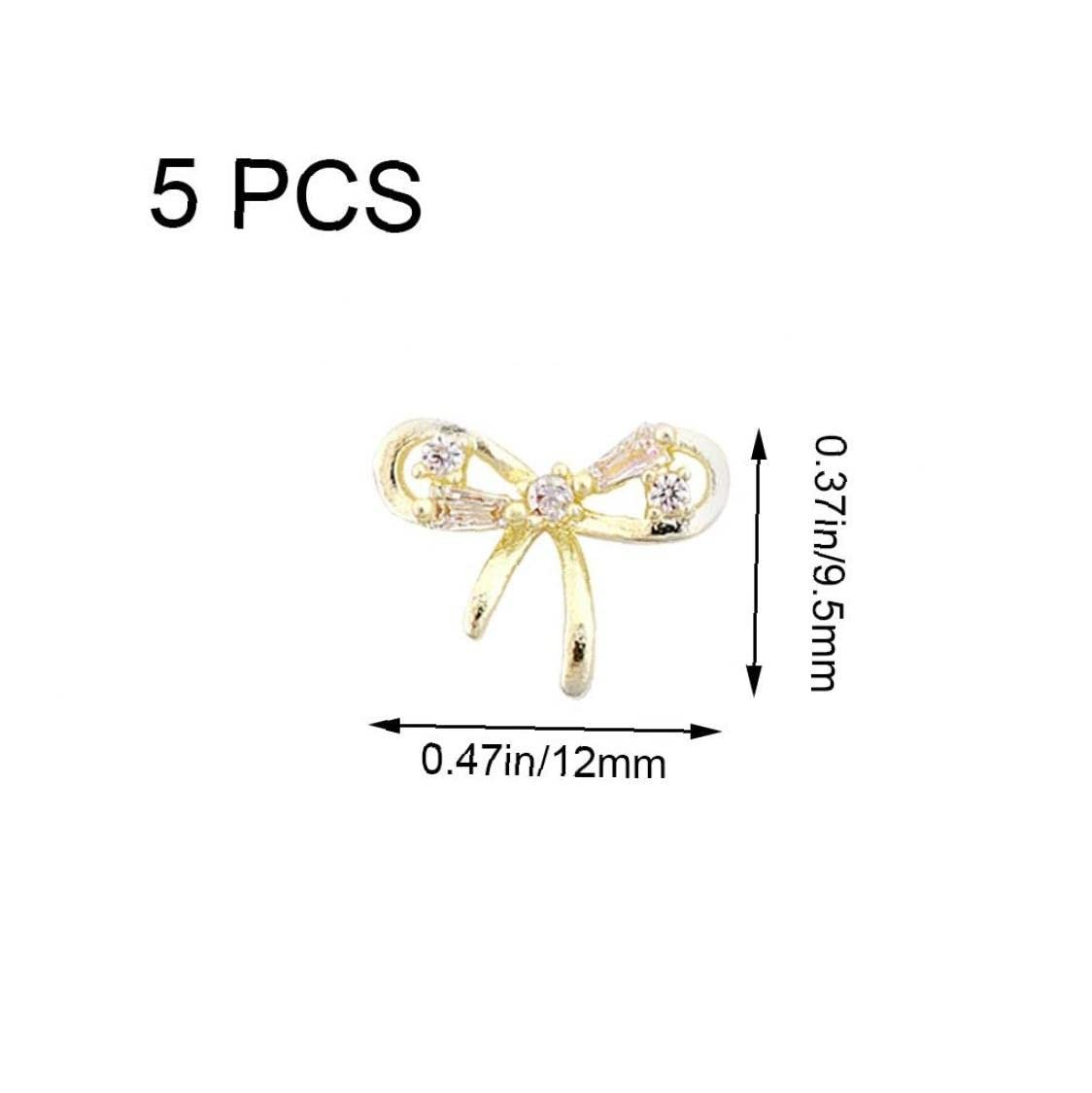 Стразы для ногтей Бантик 5 шт. для дизайна ногтей своими руками, фото №5