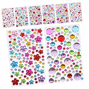 Наклейки акриловые Tofficu 8 листов, стразы для ногтей, ювелирные изделия, драгоценные камни для лица, для макияжа, самодельные украшения для лица - Фото 1