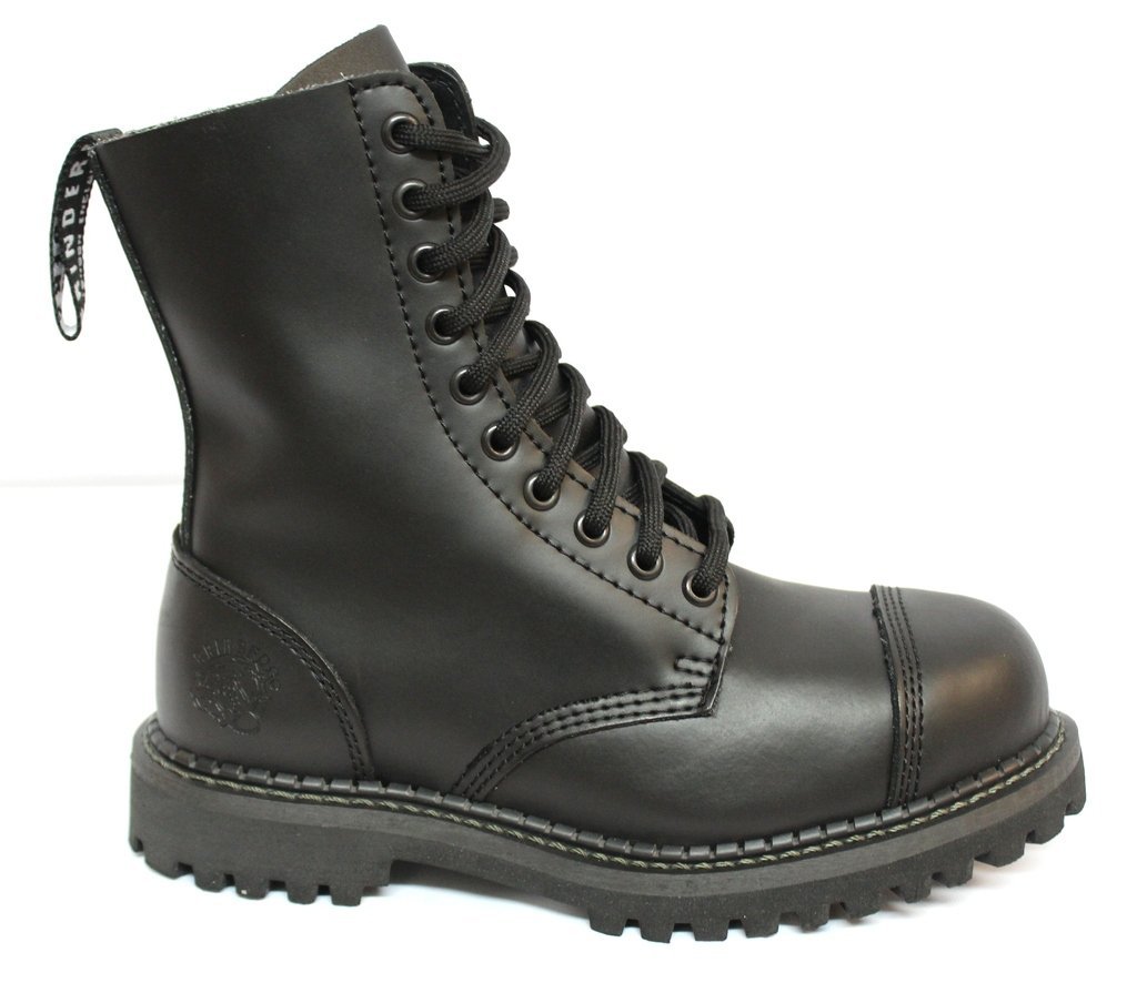 Ботинки Grinders Deer CS Unisex Черная кожа, 10 отверстий, стальной носок, фото №1