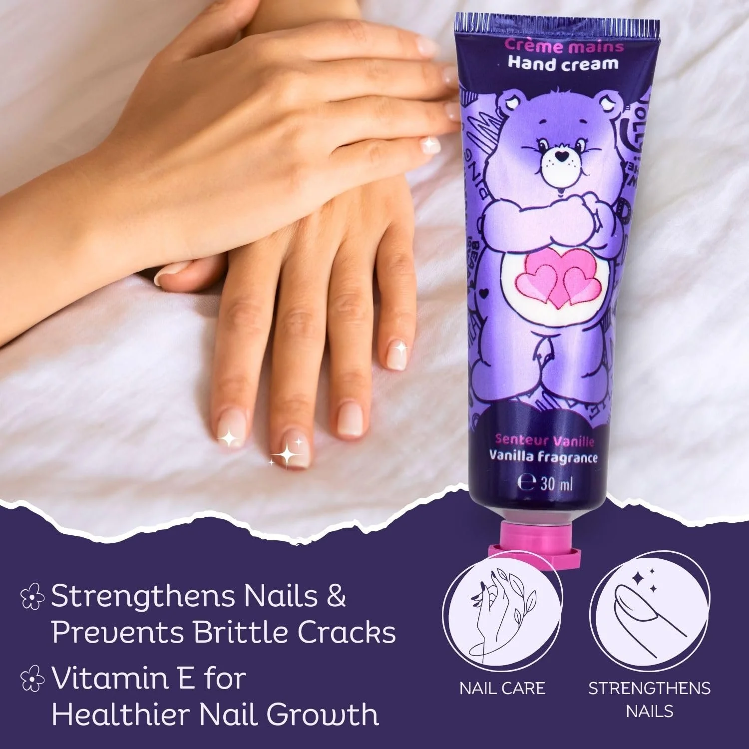 Крем для рук TAKE CARE Lucky Bears Зволожуючий Аромат Ваніль Веган Зволоження Дитячий Юніор 30 мл, фото №4