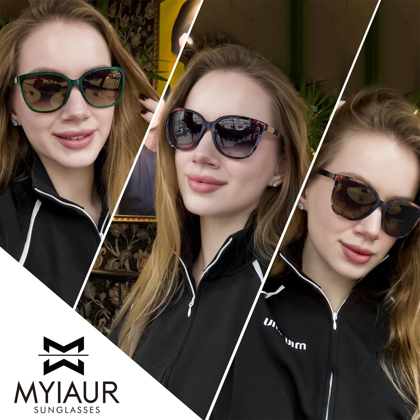 Поляризованные солнцезащитные очки женские Myiaur Кошачий глаз UV400, фото №2