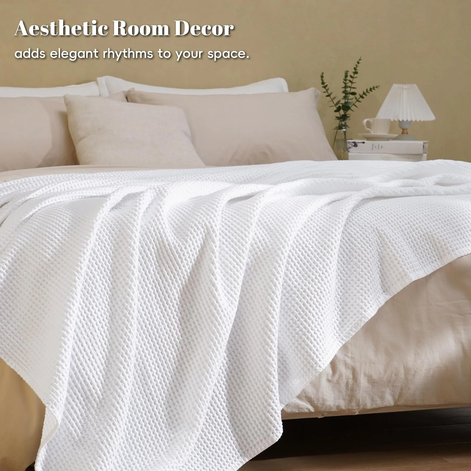 Вафельна Покривало PHF 100% бавовна, термотканина, м'яка, дихаюча, вологопоглинаюча, фото №7