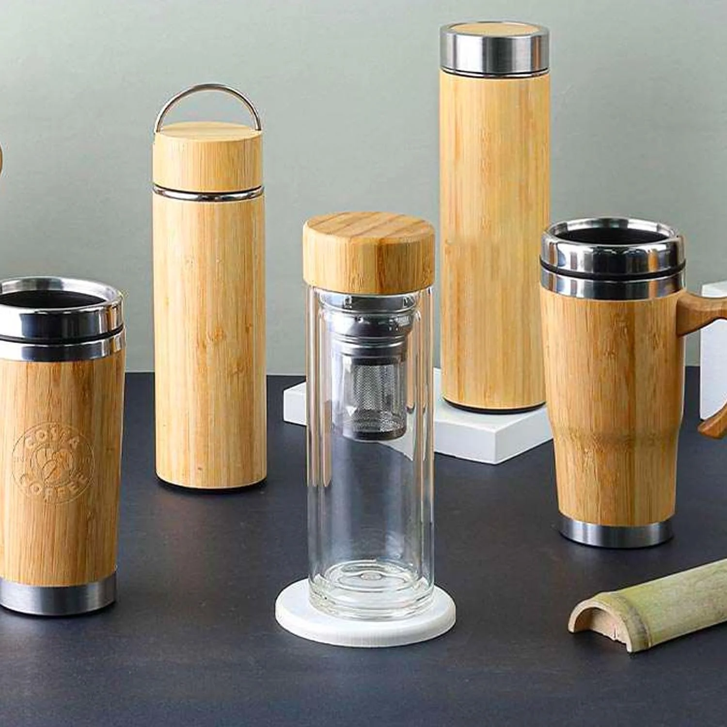 Чайник-заварник Avilia Подвійні Стінки Скляний Портативний з Бамбуковою Кришкою 400 мл зі Знімним Фільтром з Ручкою, фото №7