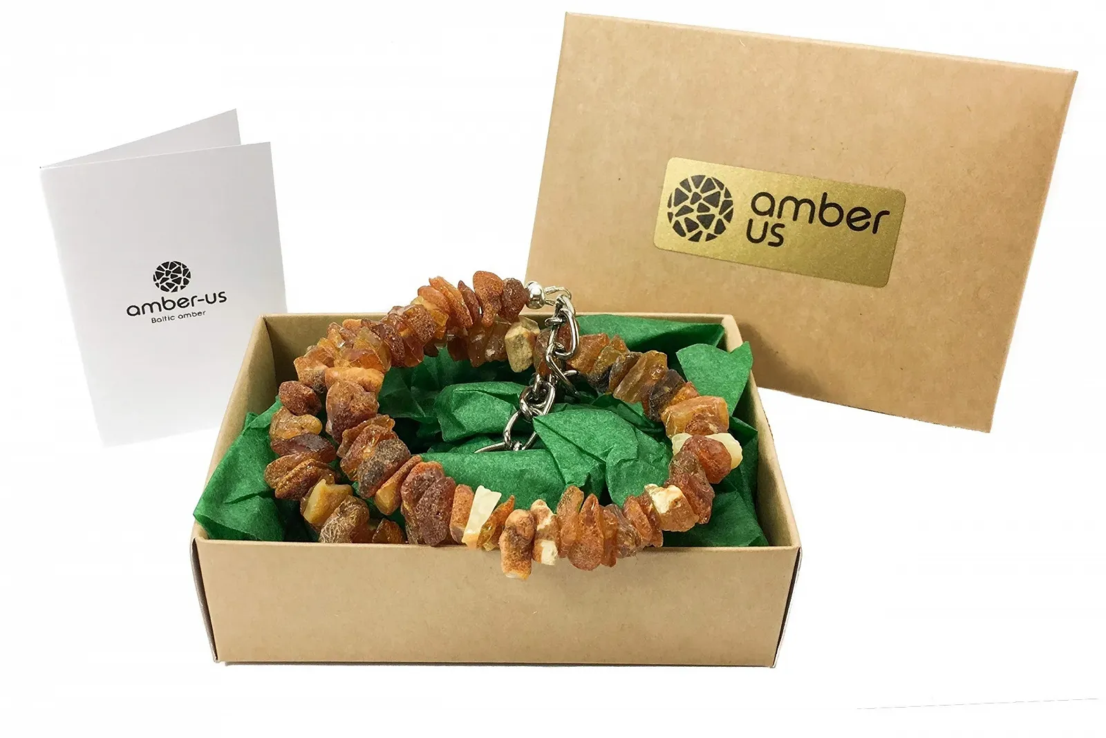 Нашийник Amber Necklace з балтійського бурштину та аметисту від кліщів 65-70 см, фото №3