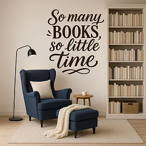 Наклейка на стіну «So Many Books, So Little Time» 30 x 33 см synthetic.ua - Фото 1
