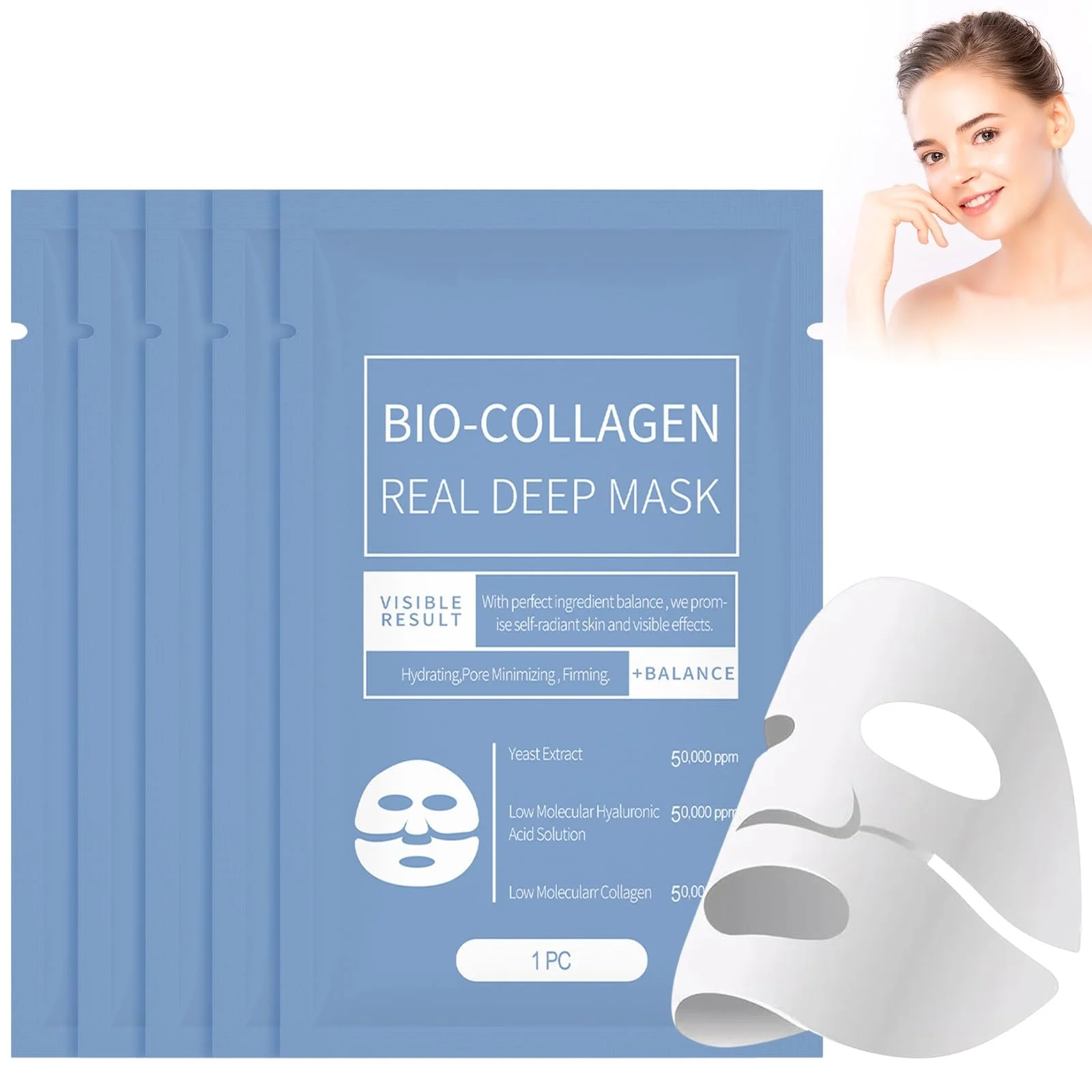 Маска для обличчя з колагеном Pack of 5 для глибокого зволоження, фото №9 Маска для обличчя з колагеном Pack of 5 для глибокого зволоження, фото №9