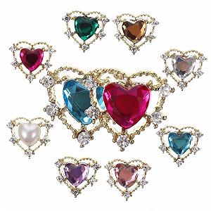 Украшения для ногтей Mikinona 30 шт, серия Love, камни для ногтей, гелевые ногти, наборы для маникюра, набор для ногтей, ювелирные изделия для девочек, бриллиантовые ювелирные изделия, золотой - Фото 1