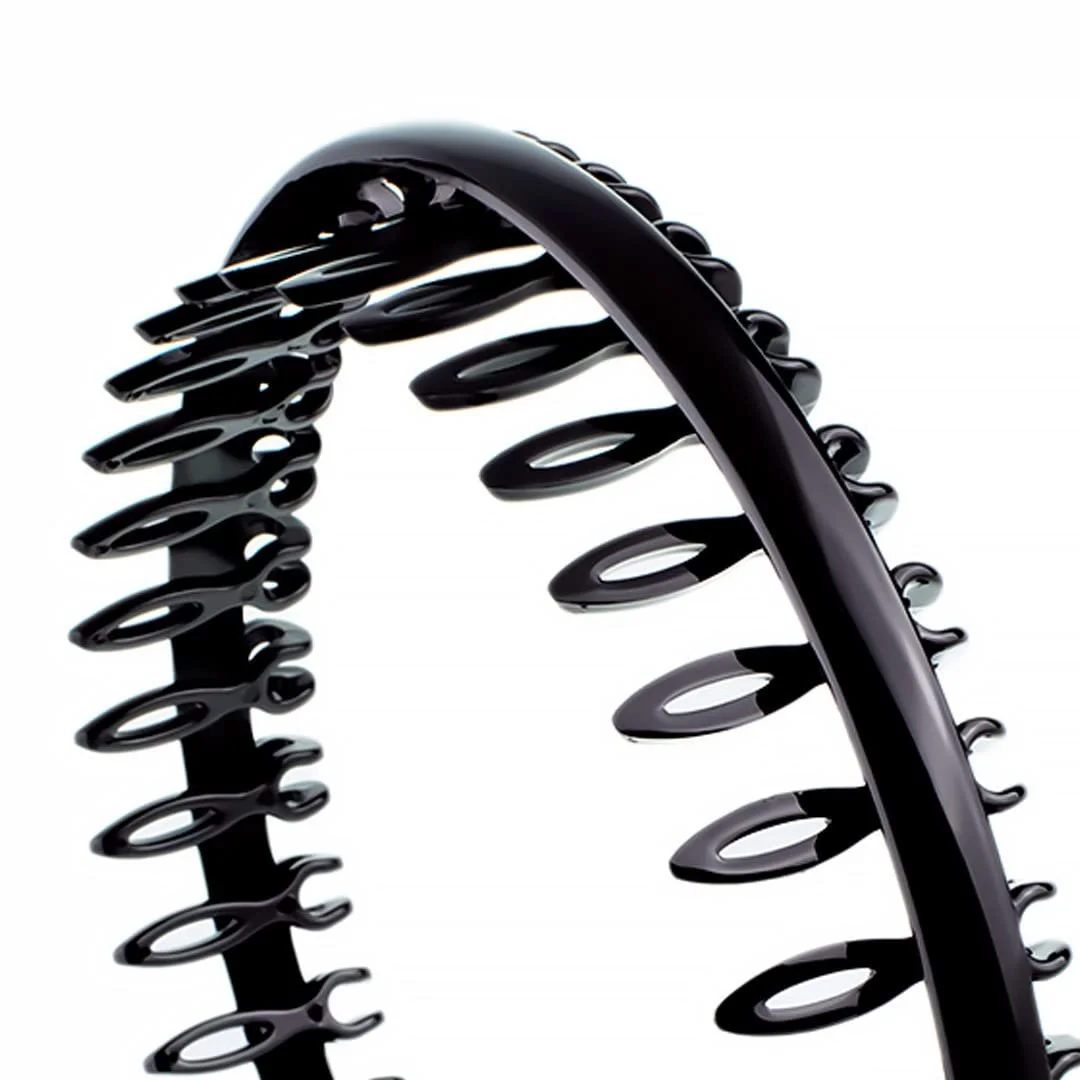 Обруч для волосся K16-001 з гребінцем 2.5 см Чорний, фото №2