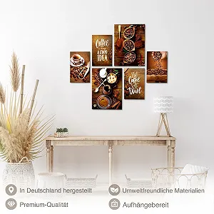 Набір картин на стіну Novart N034263a Кава Кухня сучасний декор без рами synthetic.ua - Фото 1