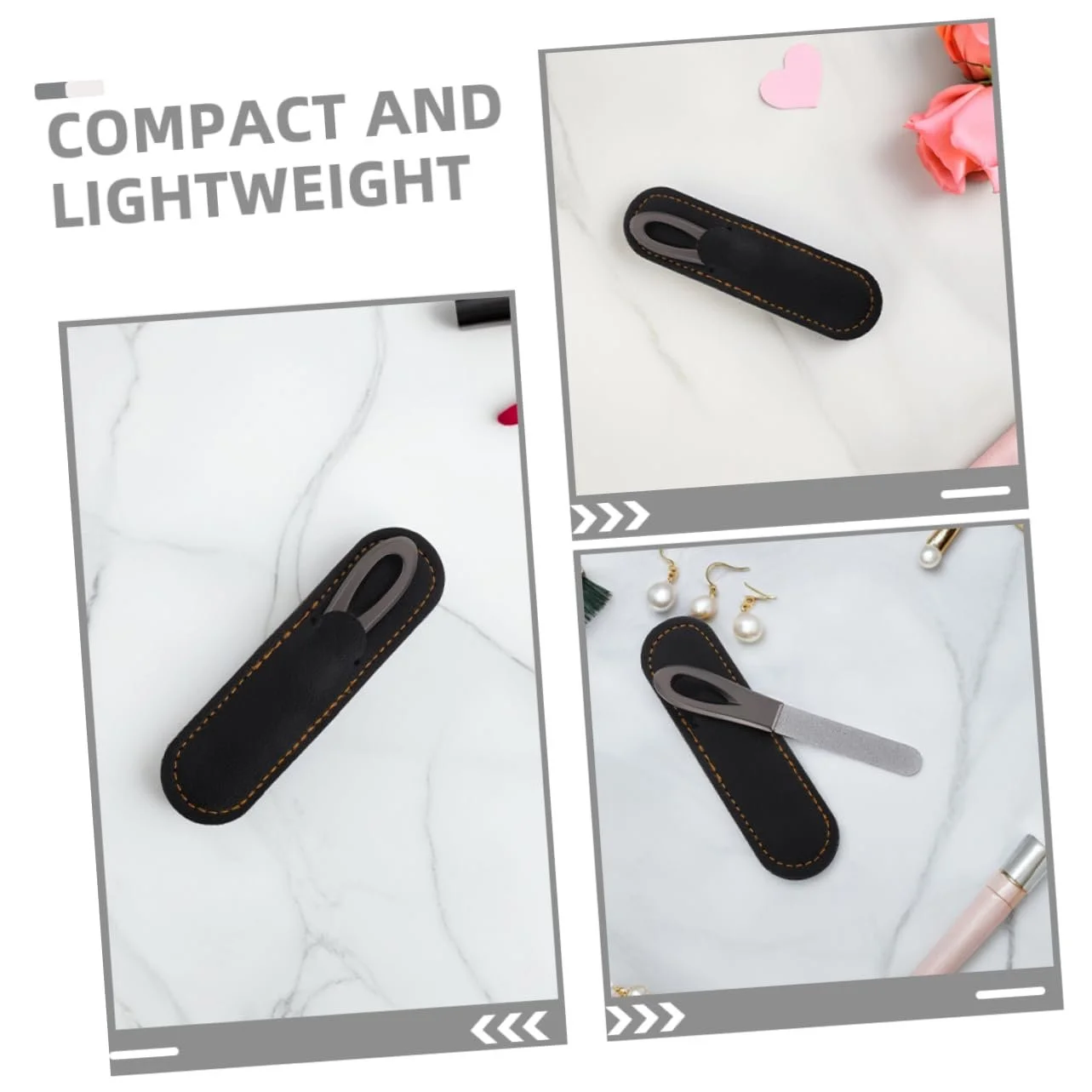 Набор пилок для ногтей PACKOVE, черные, портативные, цинково-алюминиевые, с нескользящей ручкой, с чехлом, фото №8 Набор пилок для ногтей PACKOVE, черные, портативные, цинково-алюминиевые, с нескользящей ручкой, с чехлом, фото №8