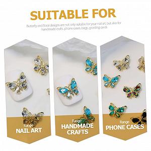 Подвеска для ногтей Healvian Бабочка 3D, 40 шт. synthetic.ua - Фото 1