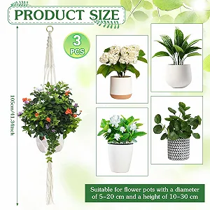 Подвесные корзины макраме 3 шт 105 см с 3 крючками Хлопковая веревка synthetic.ua - Фото 1