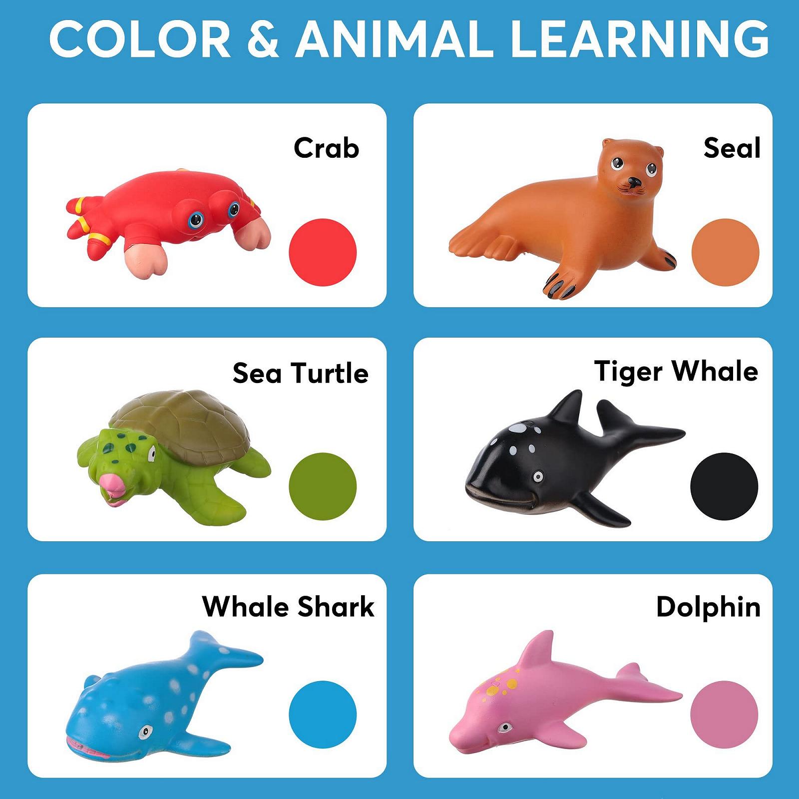 Іграшки для ванни Без отворів для дітей Oekan Морські тварини 12 шт., фото №6