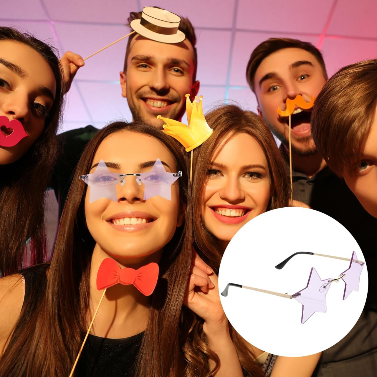 Сонцезахисні окуляри Пентаграма WOFASHPURET для костюмів, реквізит для вечірок для жінок, фото №5