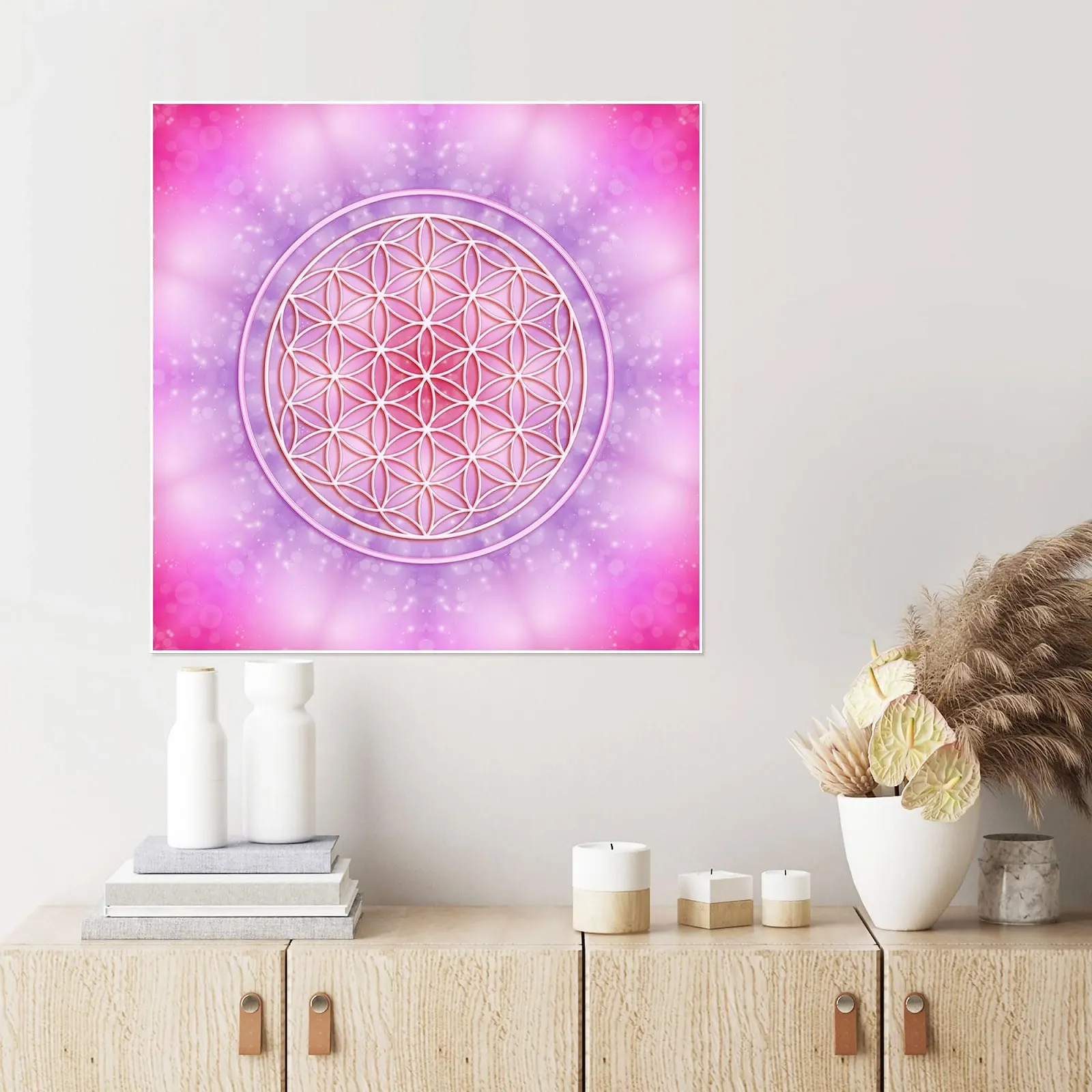 Постер Dolphins DreamDesign Flower of Life - Unconditional Love 60 x 60 см Розовый, фото №4