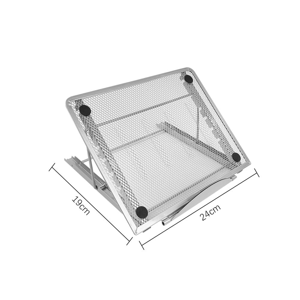 Подставка для ноутбука регулируемая, алюминиевая, серебристая, фото №7