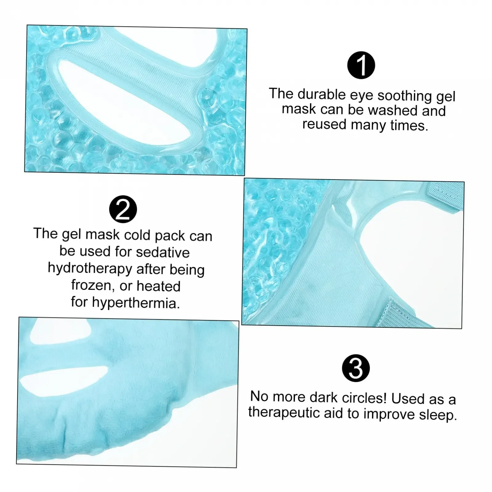 Гелева маска для обличчя Багаторазова для жінок для зменшення набряків, темних кіл, фото №8