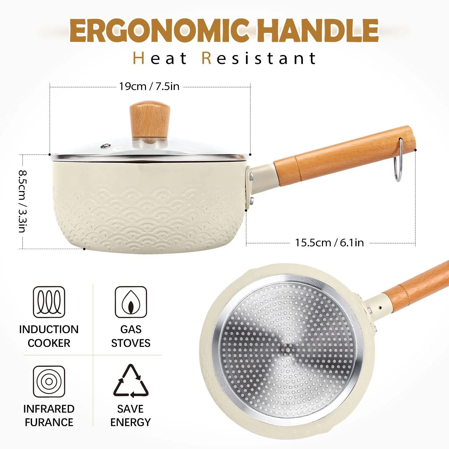 Каструля BUNDLEPRO 2.0 л, бежева, фото №2 Каструля BUNDLEPRO 2.0 л, бежева, фото №2