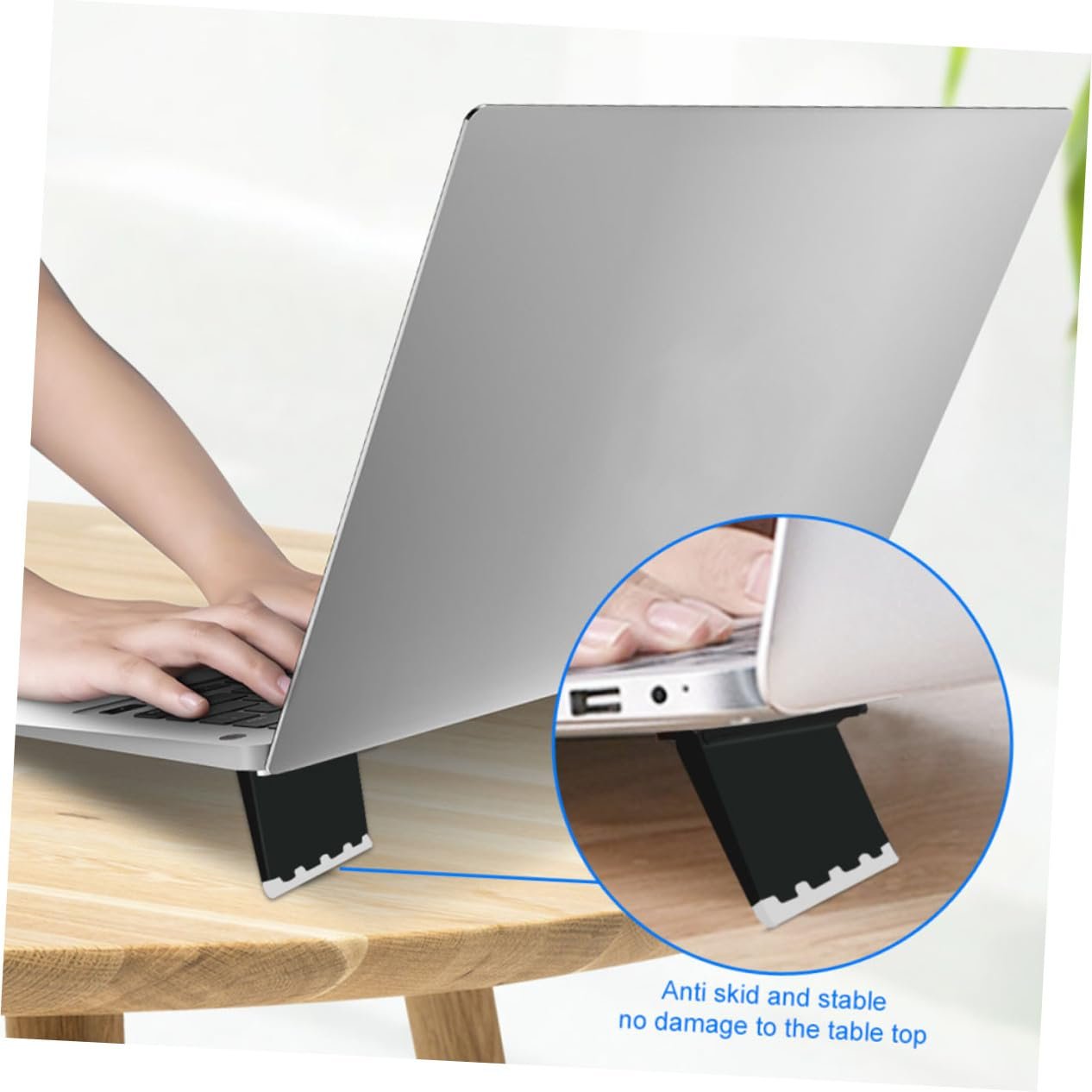 Подставка для ноутбука Портативная Компактная Эргономичный дизайн 2 шт. Черный, фото №2