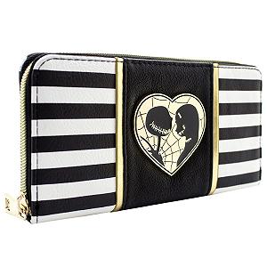 Кошелек в полоску Jack & Sally Nightmare Before Christmas С карманом для монет и карт Черный, черный, Повседневный - Фото 1