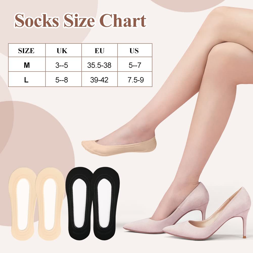 Балетки EQLEF Женские носки-следки Нескользящие невидимые носки Носки для кроссовок Невидимые носки для туфель на высоких каблуках и лодочек, фото №2