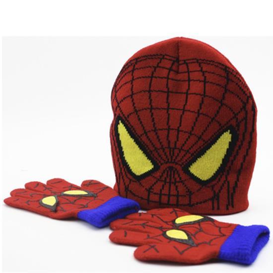 Шапка и перчатки Человек Паук OLOEY набор акрил красный, фото №5