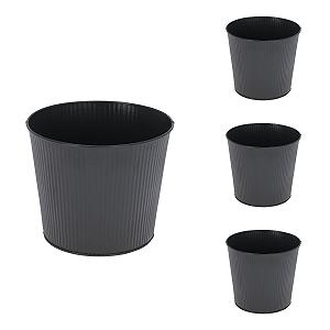 Балконний горщик Mojawo оцинкований Ø13xH11 см, набір 4 шт., антрацит - Фото 1