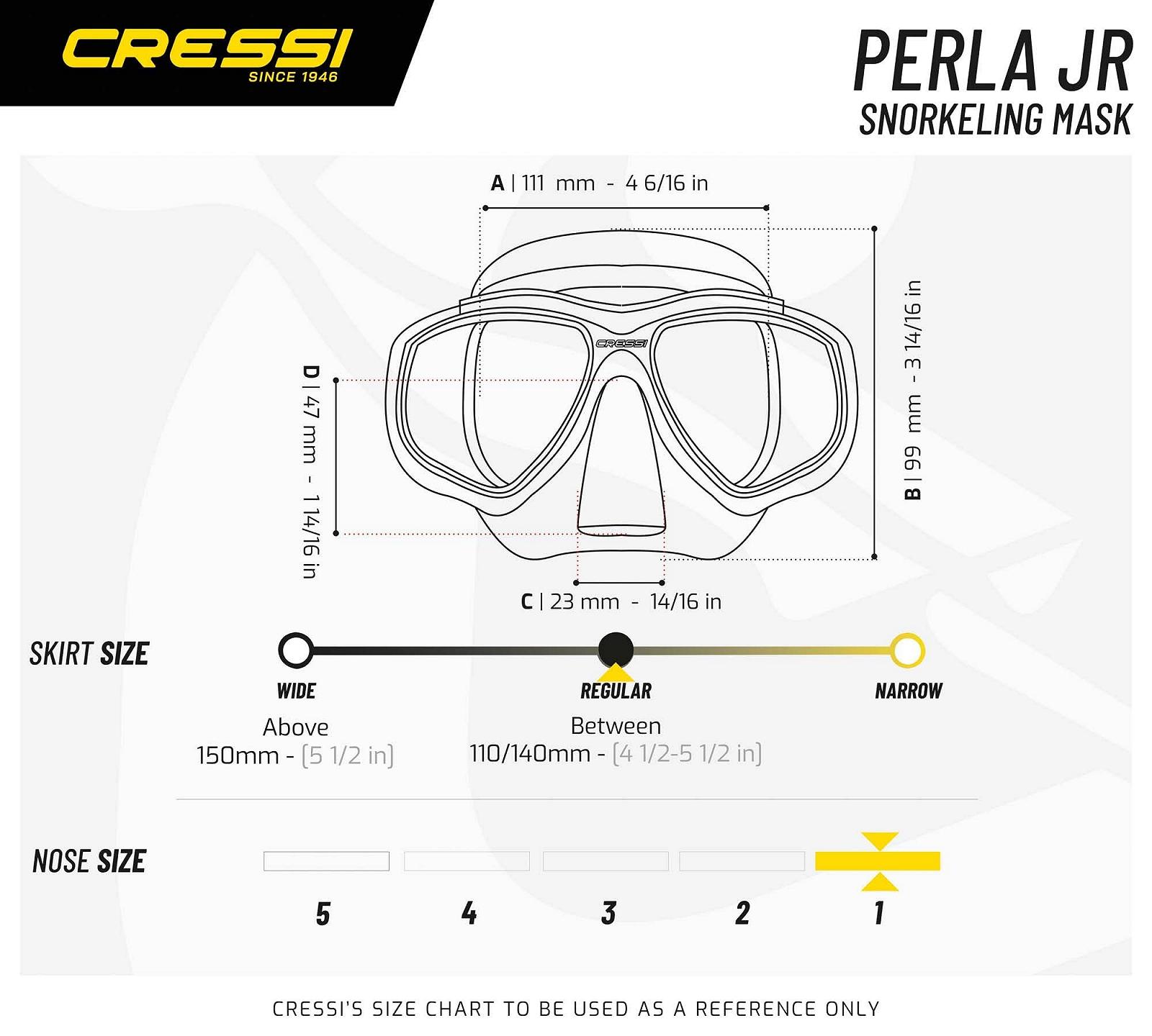 Маска Cressi Perla Jr, One Size, Junior Unisex, фото №5