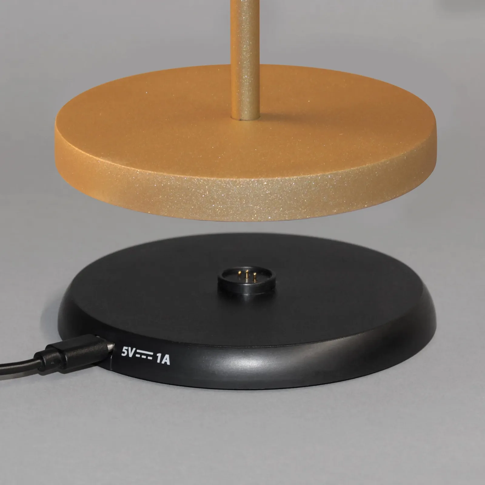 Настільна лампа Cosenza Outdoor Акумуляторна Бездротова USB-C/USB-A 34 см Чорна з золотим, фото №5