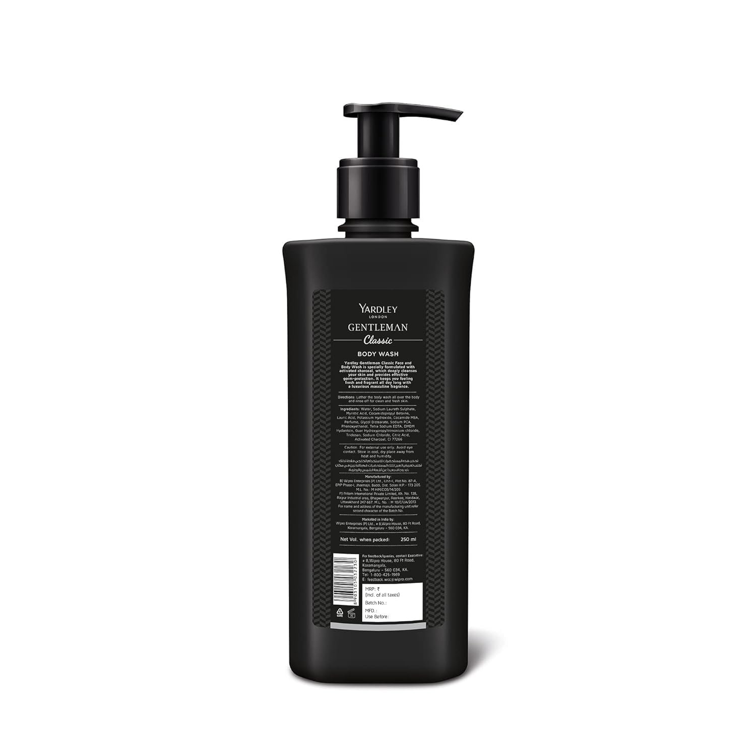Гель для душу та вмивання Yardley London Gentleman Classic Activated Charcoal чоловічий 250 мл, фото №2