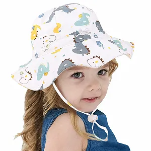 Детская шляпа Baby Sun Hat Регулируемая Летняя UPF 50+ Хлопковая Широкие поля - Фото 1