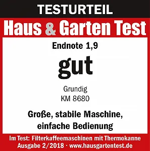 Кавоварка Grundig Delisia KM 8680 1.25 л 10 чашок 95°C synthetic.ua - Фото 1