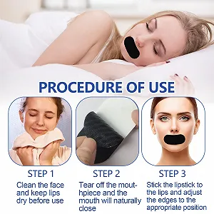 Смужки для рота для сну (50 шт. в упаковці), cмужки для сну, проти хропіння, для покращення дихання носом, зручні, підходять для чоловіків та жінок synthetic.ua - Фото 1