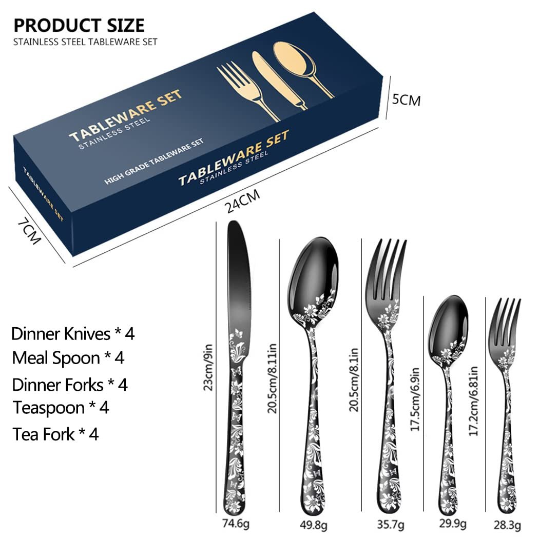 Набор столовых приборов XIAOYU, 20 предметов, из нержавеющей стали на 4 персоны, фото №2 Набор столовых приборов XIAOYU, 20 предметов, из нержавеющей стали на 4 персоны, фото №2