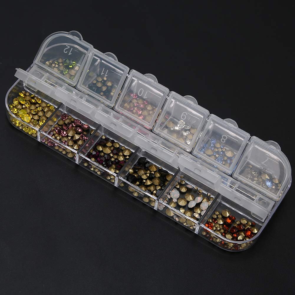 Стрази для нігтів 12 сіток DIY блискучі стрази інструмент для манікюру, фото №6