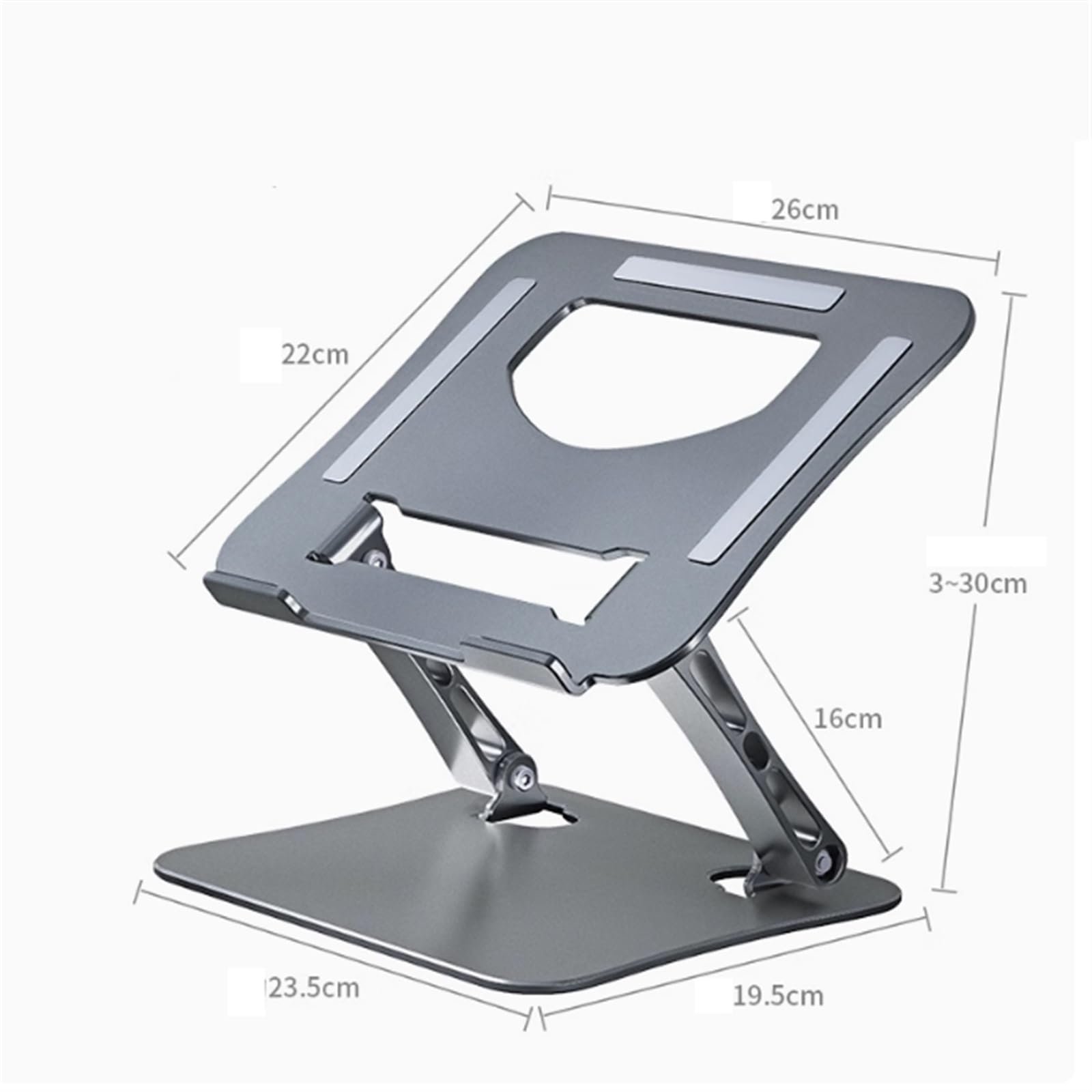 Подставка для ноутбука алюминиевая 26 x 22 см для 17-дюймовых электронных книг, фото №2 Подставка для ноутбука алюминиевая 26 x 22 см для 17-дюймовых электронных книг, фото №2